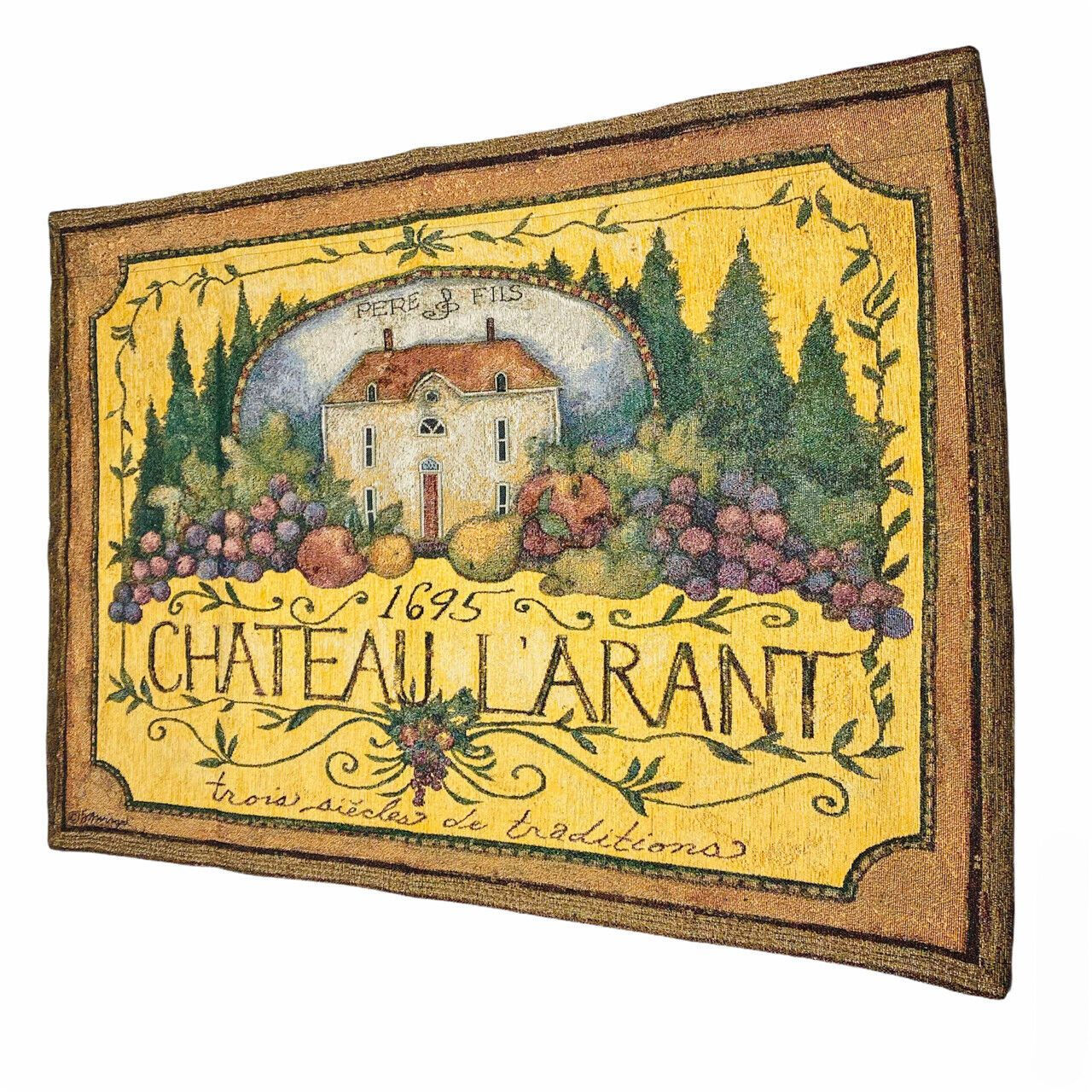 Chateau L'arant Winemakers Vineyard Tapestry Wall Hanging ~ Artist, Susan Winget