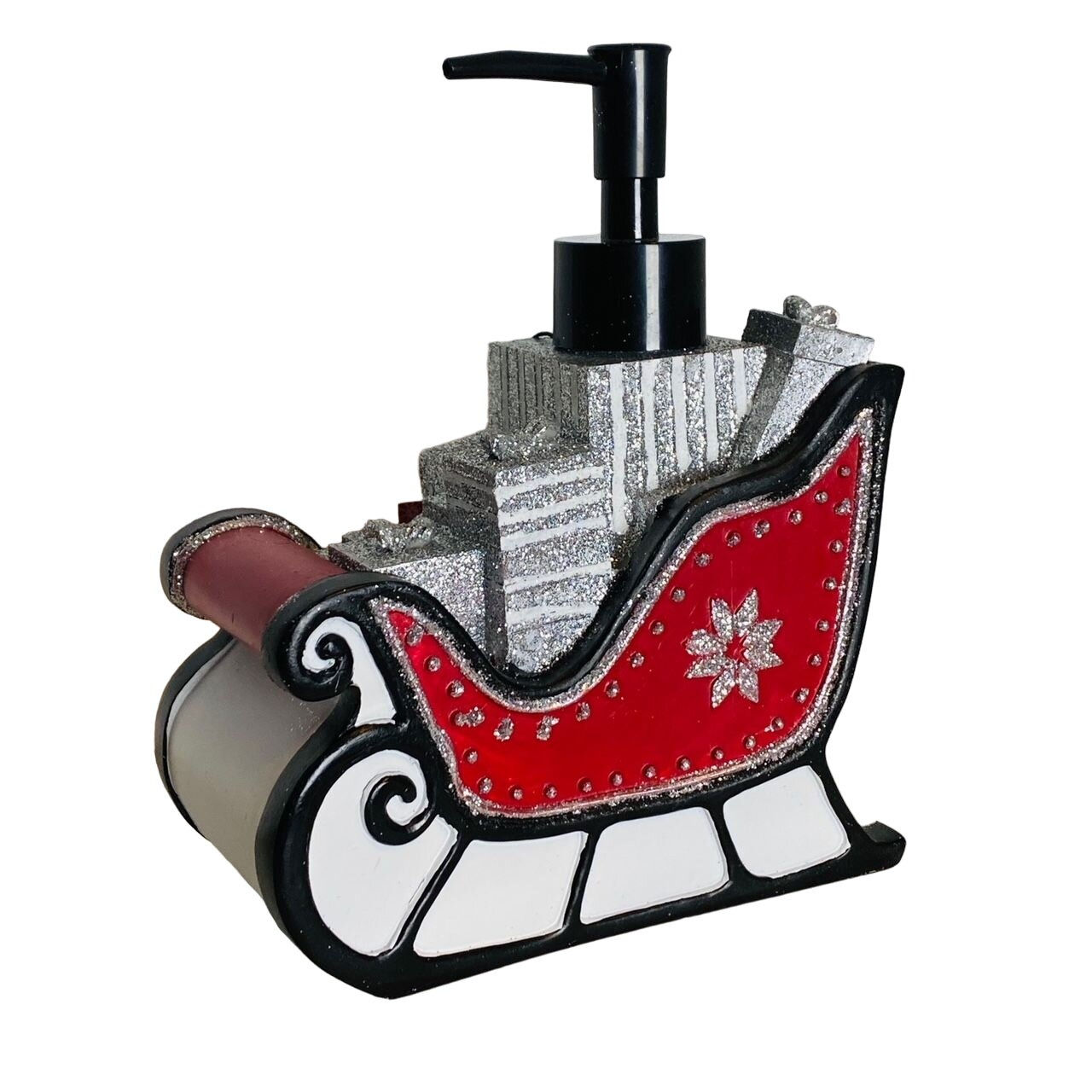 Avanti Christmas Sleigh with Gifts Bathroom Hand Soap Pump Dispenser