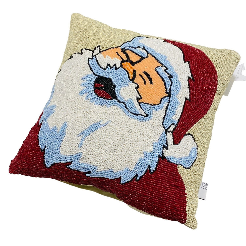 34th and Pine Christmas Santa Claus 16" Beaded Decorative Pillow