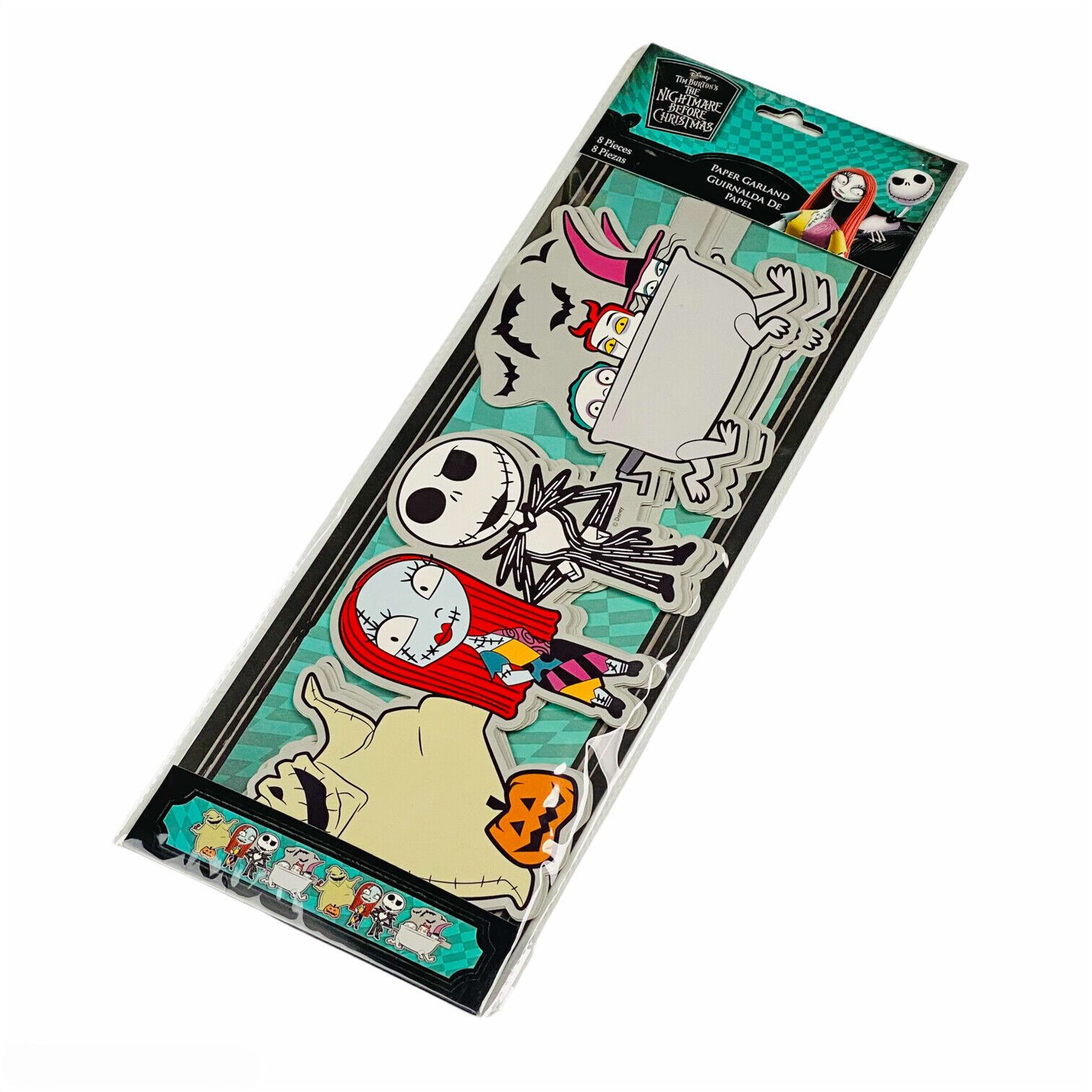 Nightmare Before Christmas Paper Garland Decor 8 Pieces Jack Skellington Sally