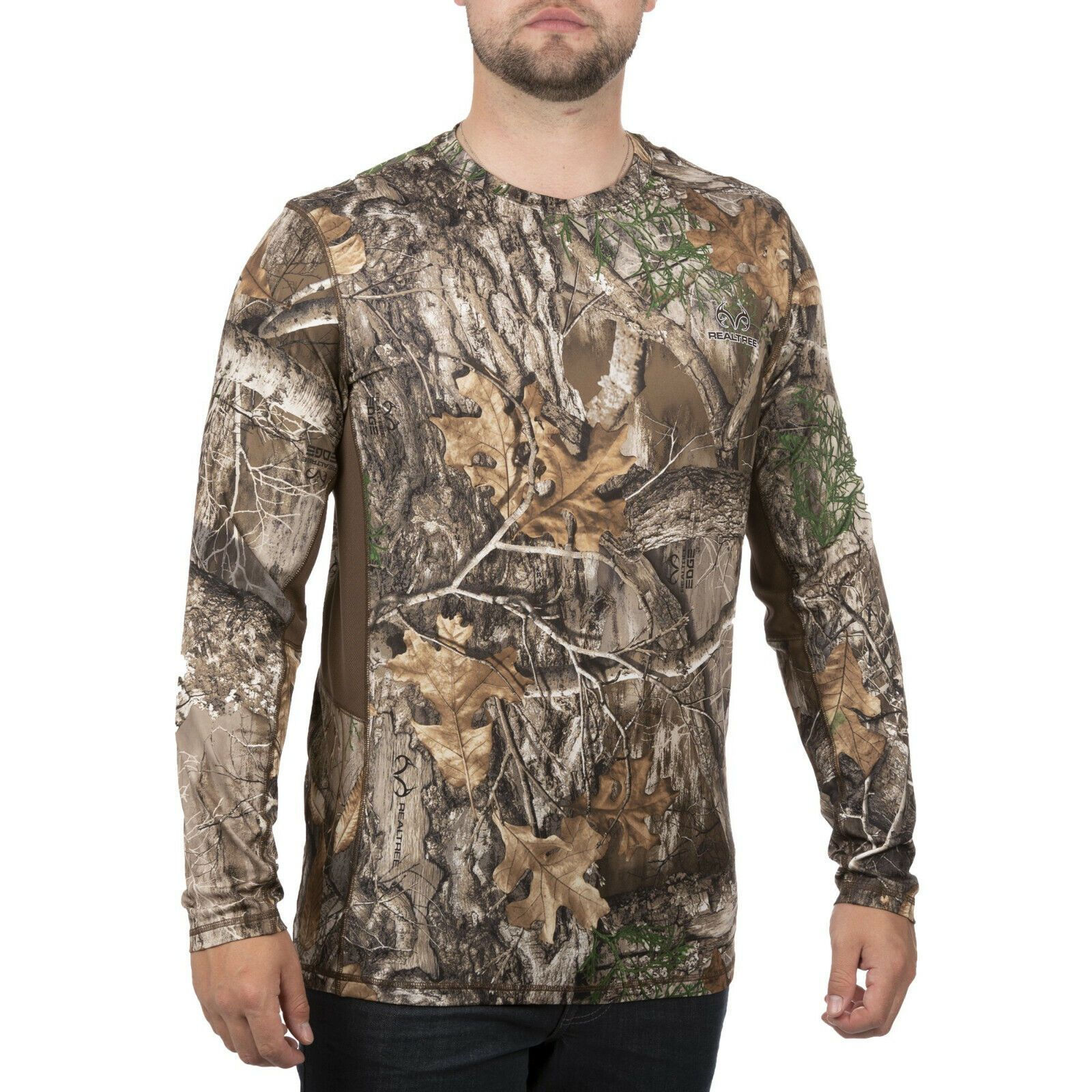 Realtree Edge Camouflage Men's Long Sleeve Performance Hunting T Shirt Size XL