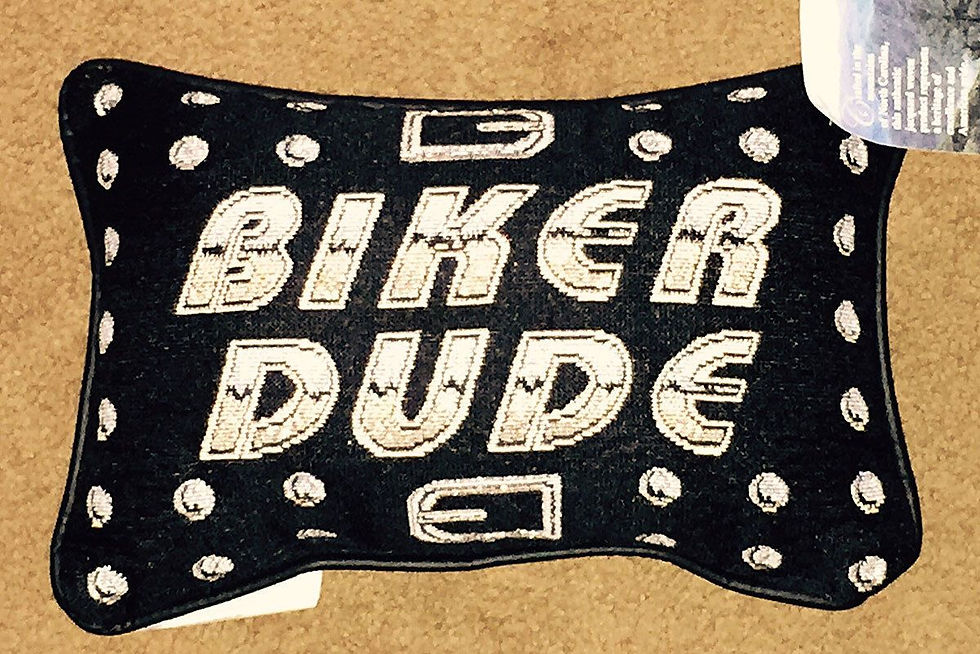 Motorcycle Biker Dude Tapestry Word Pillow