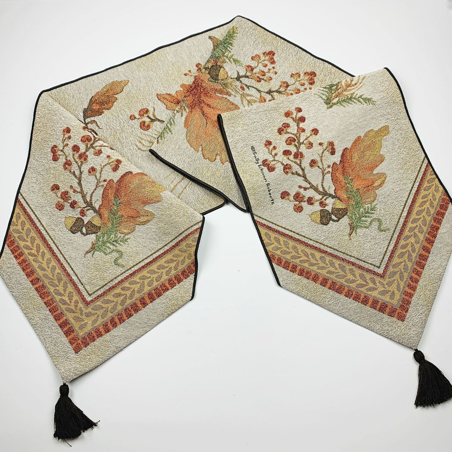 Fall Treasures Autumn Leaves & Acorns 72" Tapestry Table Runner