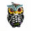 Thumbnail: Blue Sky Halloween Skeleton Owl Day of the Dead Ceramic Votive Tealight Holder