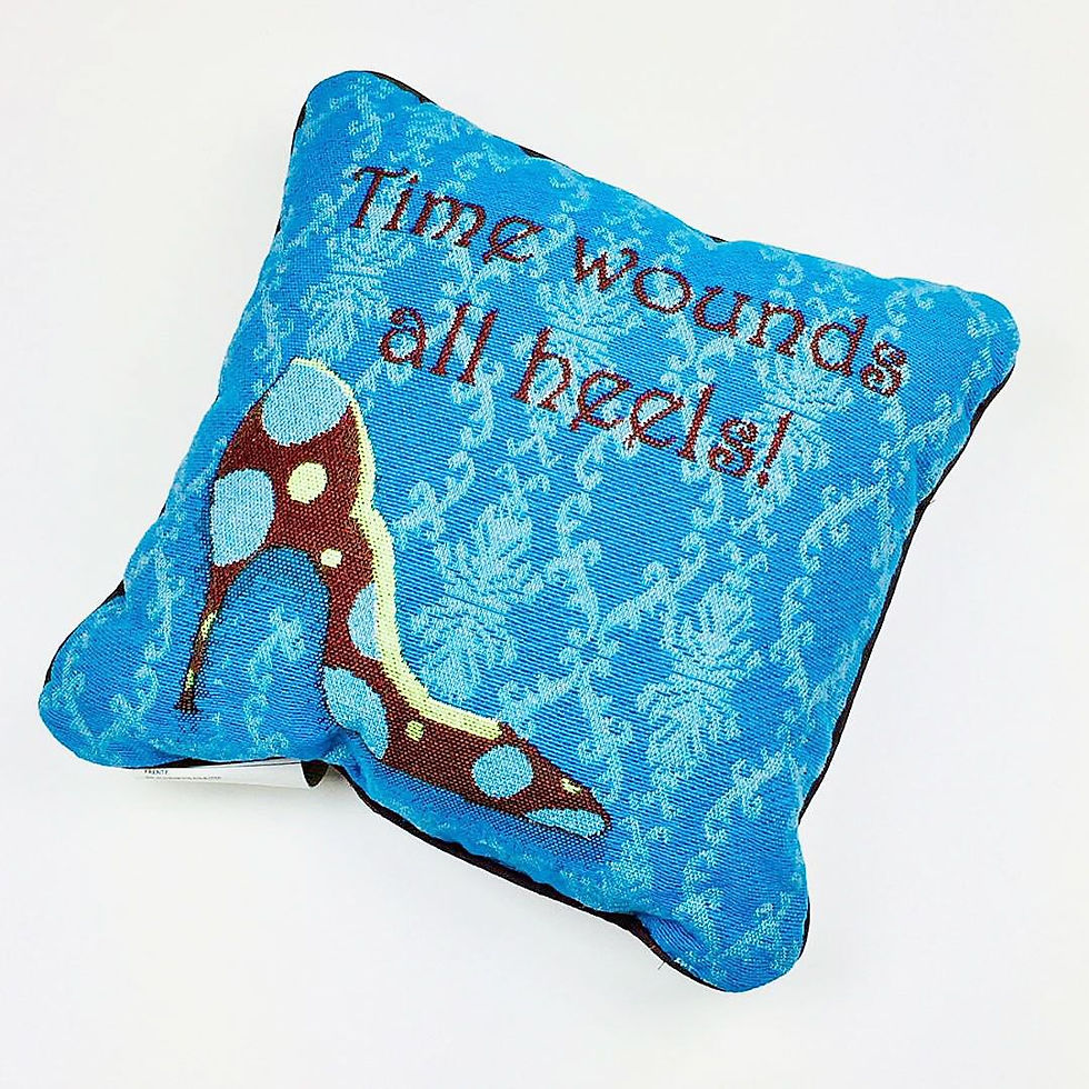 Time Wounds All Heels Stiletto Shoe Humor Tapestry Toss Pillow ~ Terry Puma