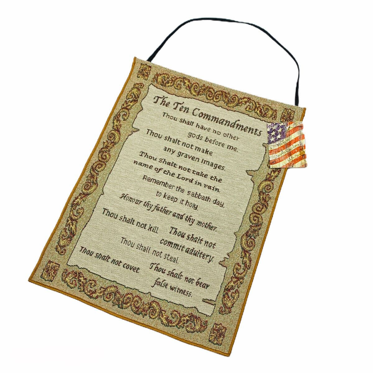 The Ten Commandments Christian Roman Catholic Tapestry Bannerette Wall Hanging