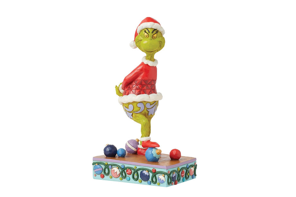 Jim Shore Christmas Grinch as Santa Stepping on Ornaments Figurine 6015219