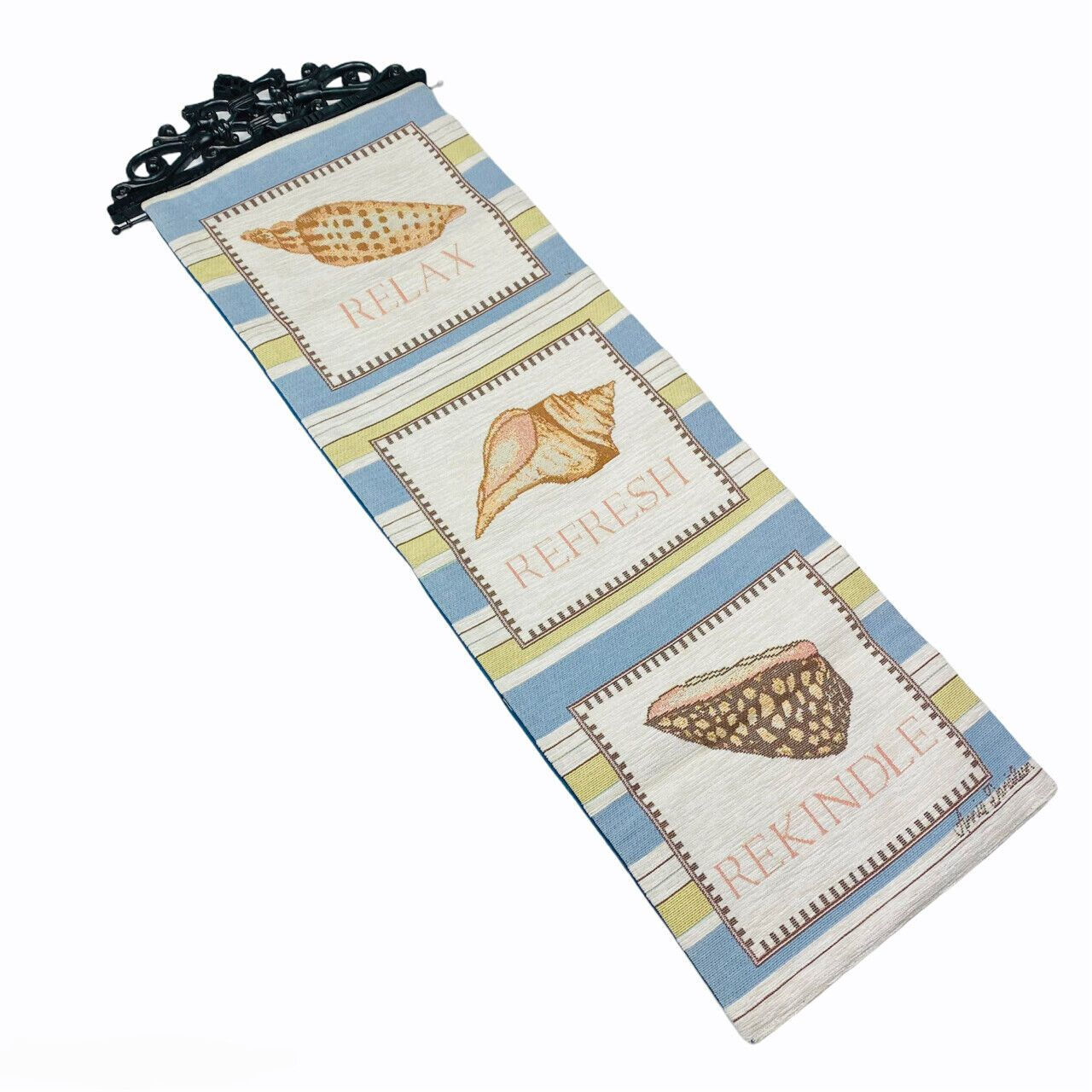 Watercolors Ocean Seashells Relax Refresh Rekindle Tapestry Wall Hanging Panel