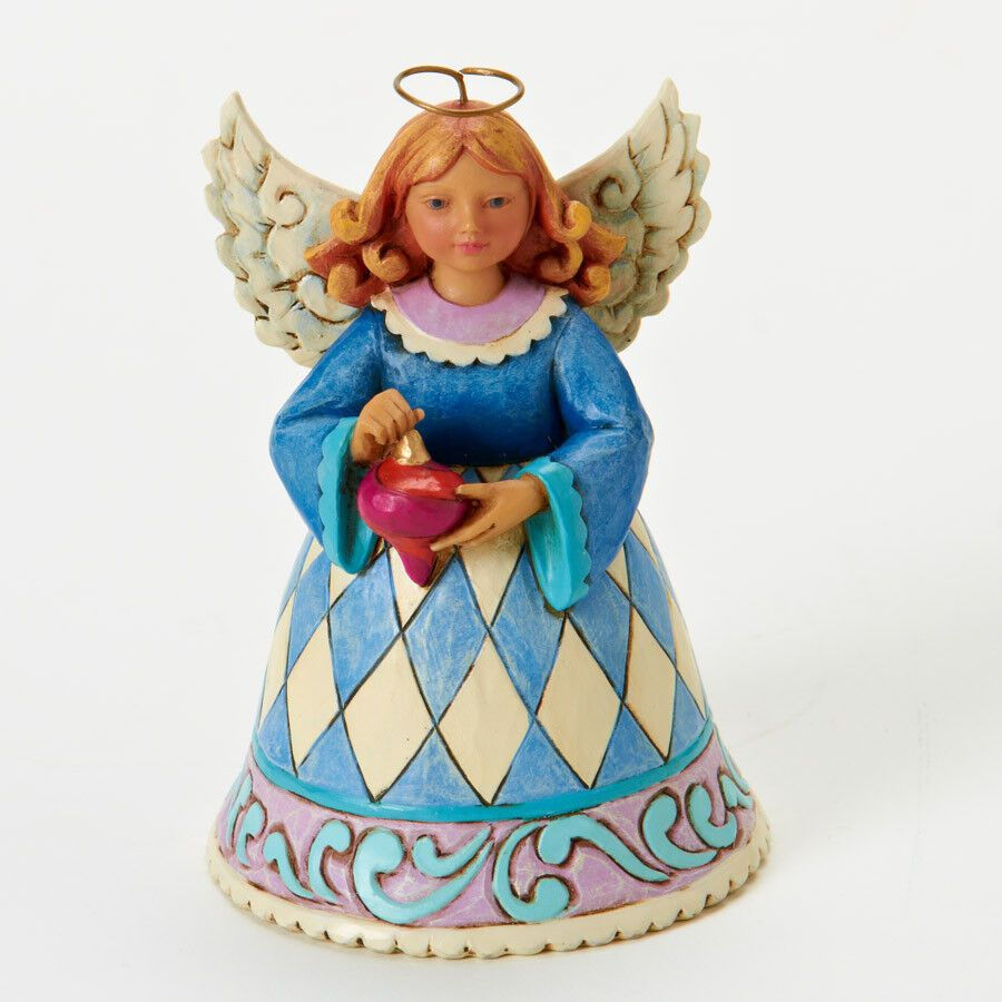 Jim Shore Miniature Christmas Angel Holding Ornament Figurine ~ 4025628