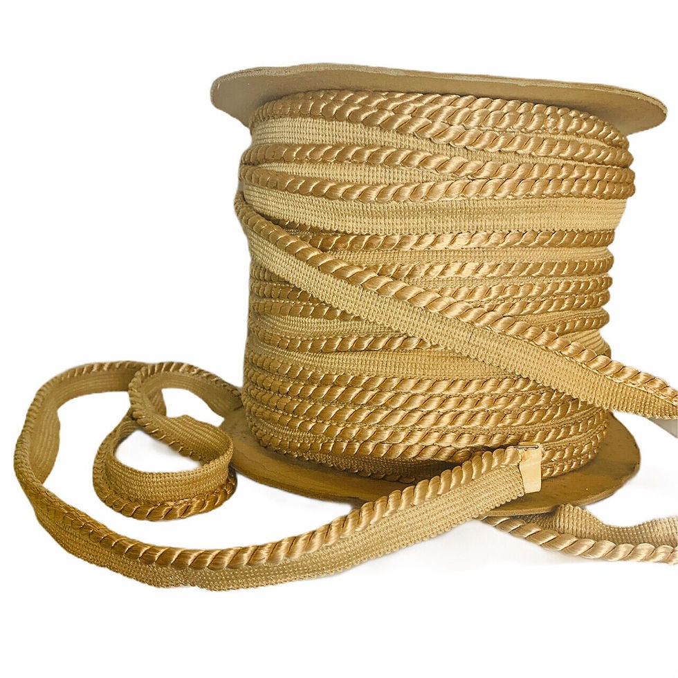 Gold Braided Upholstery Pillow Textile Rope Cording by Yard ~ 5/16" Cord w/Lip