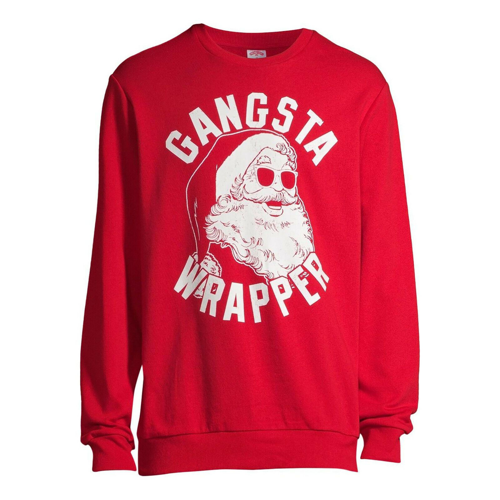 Holiday Time Gangsta Wrapper Santa Claus Christmas Men's XL Fleece Sweatshirt
