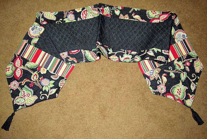 Jacobean Floral & Stripes Tapestry Table Runner
