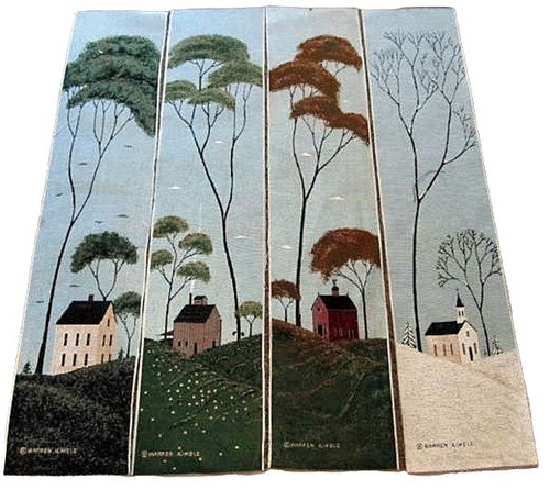 Warren Kimble Folk Art Four Seasons Crafters Tapestry Bellpull