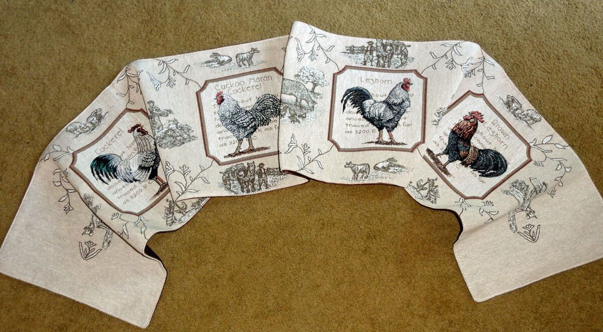 Chanticleer Rooster Tapestry Table Runner