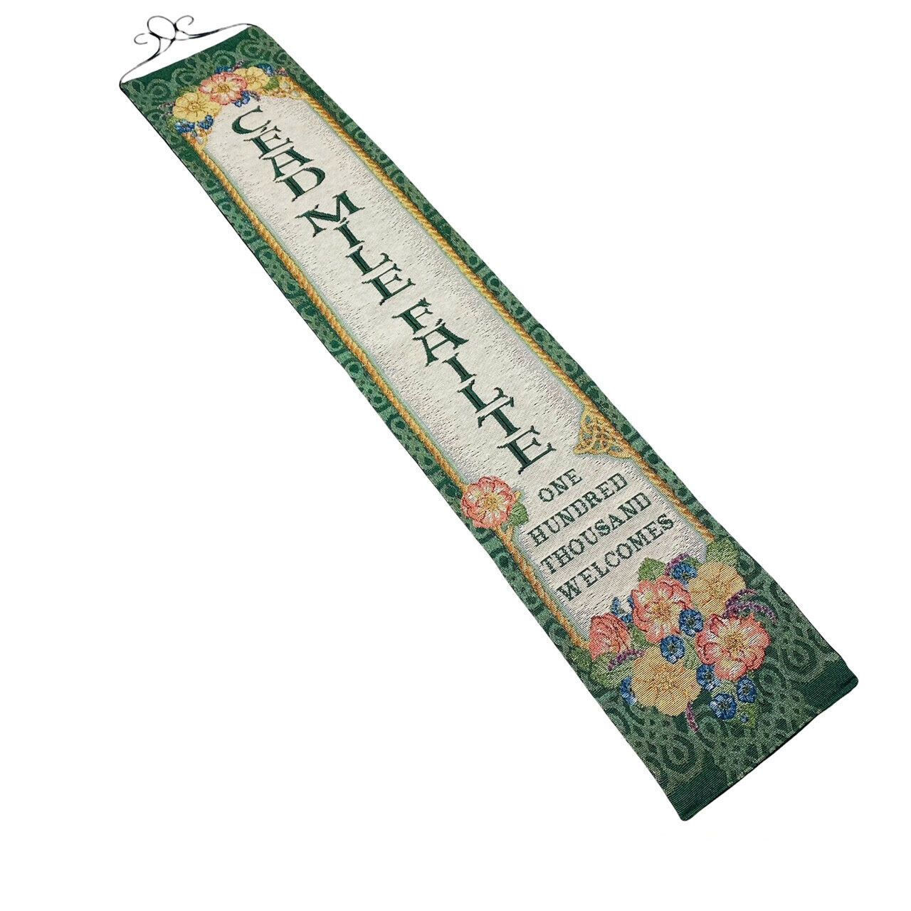 Irish Cead Mile Failte One Hundred Thousand Welcomes Tapestry Wall Hang Bellpull