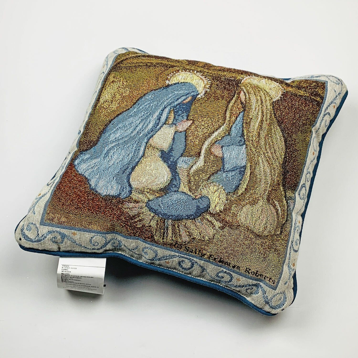 Christmas Nativity Tapestry Square Pillow ~ Artist, Sally Eckman Roberts