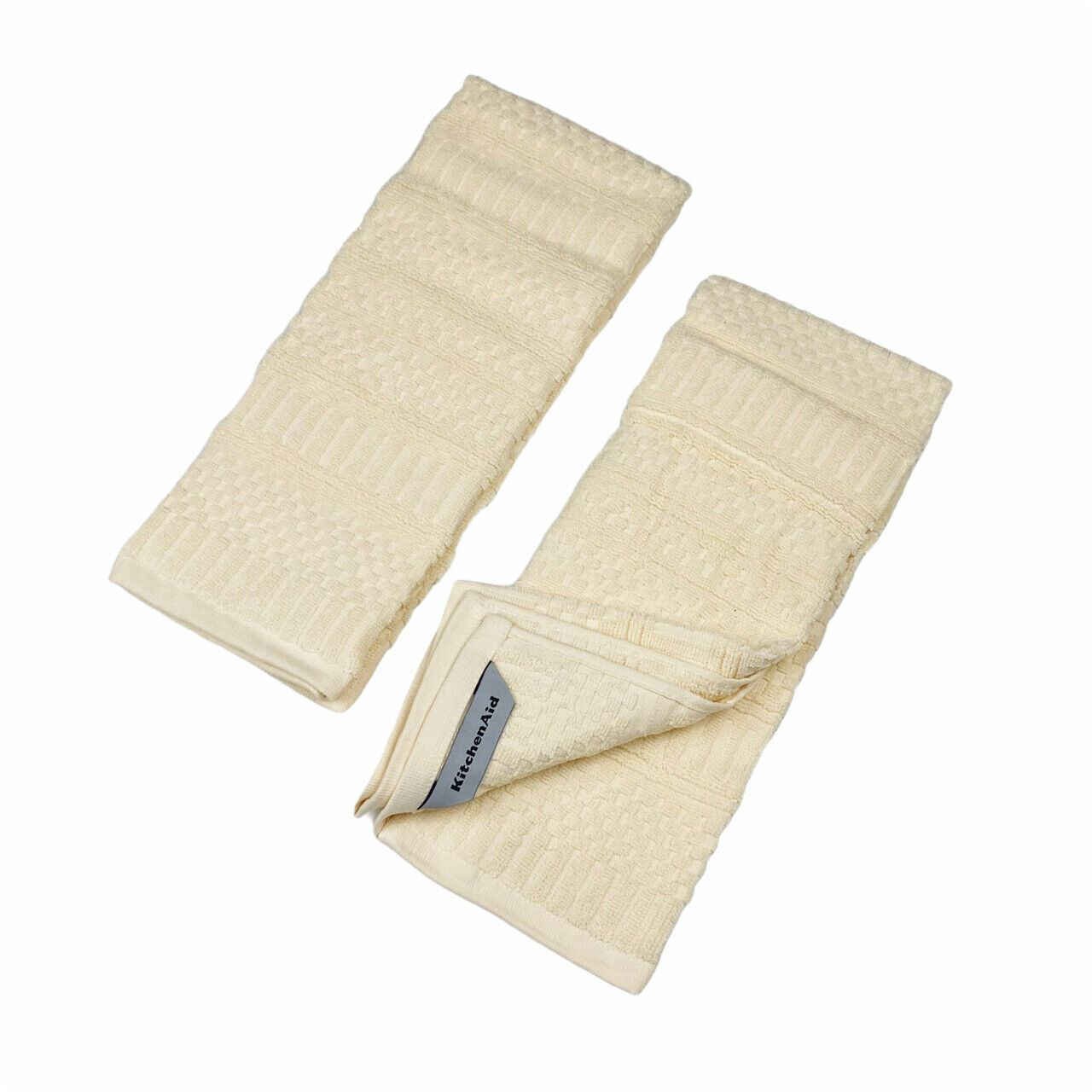 KitchenAid Absorbent Cotton Oversized Kitchen Towels Set of 2 Vanilla