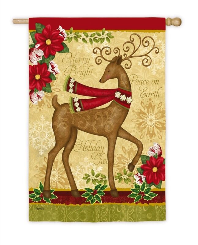 Thumbnail: Peace on Earth Deer & Dove Double Sided House Suede Flag