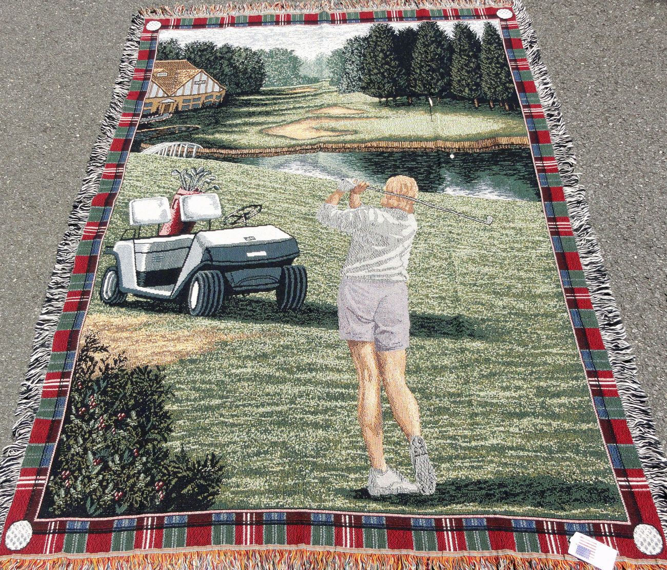 Ladies Tour Golf ~ Golfer Tapestry Afghan Throw