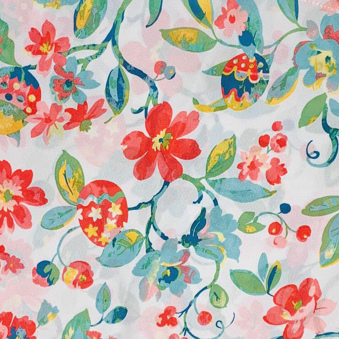 Hip Hop Bright Colored Easter Eggs and Spring Floral Blossoms Napkins Set of 4