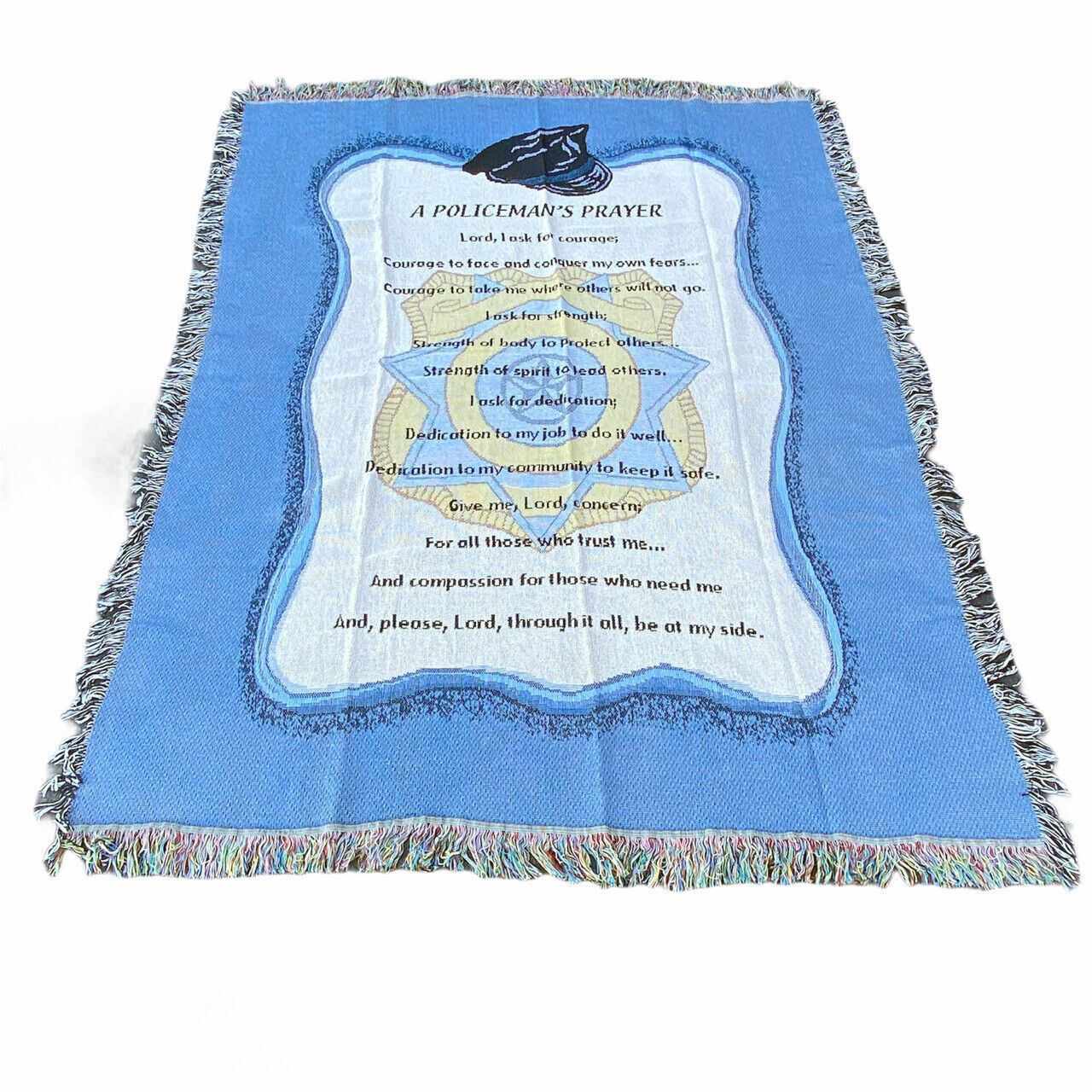 A Policeman's Prayer Law Enforcement Police Courage Tapestry Afghan Throw