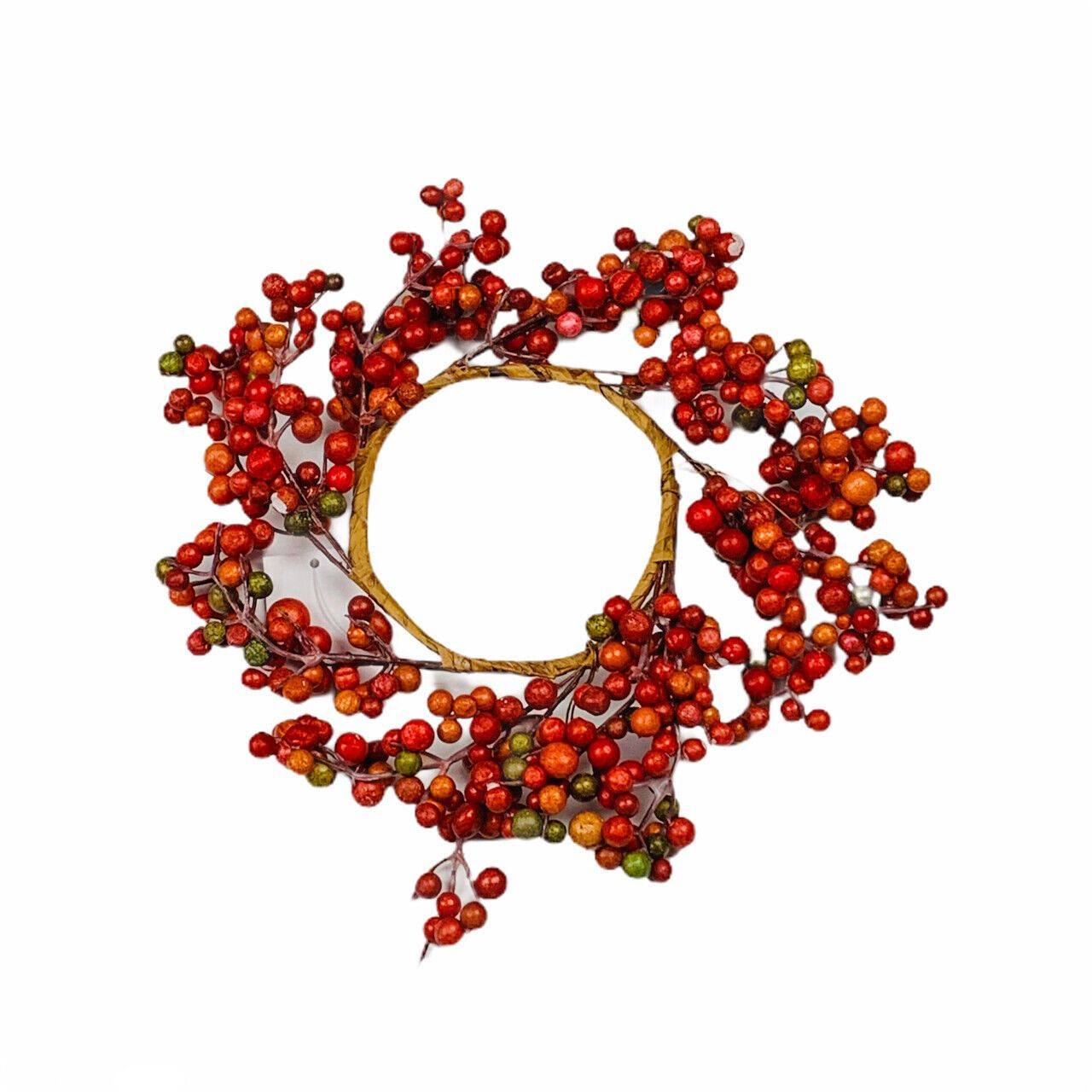 Autumn Harvest Faux Orange Berry 3.5" Candle Ring