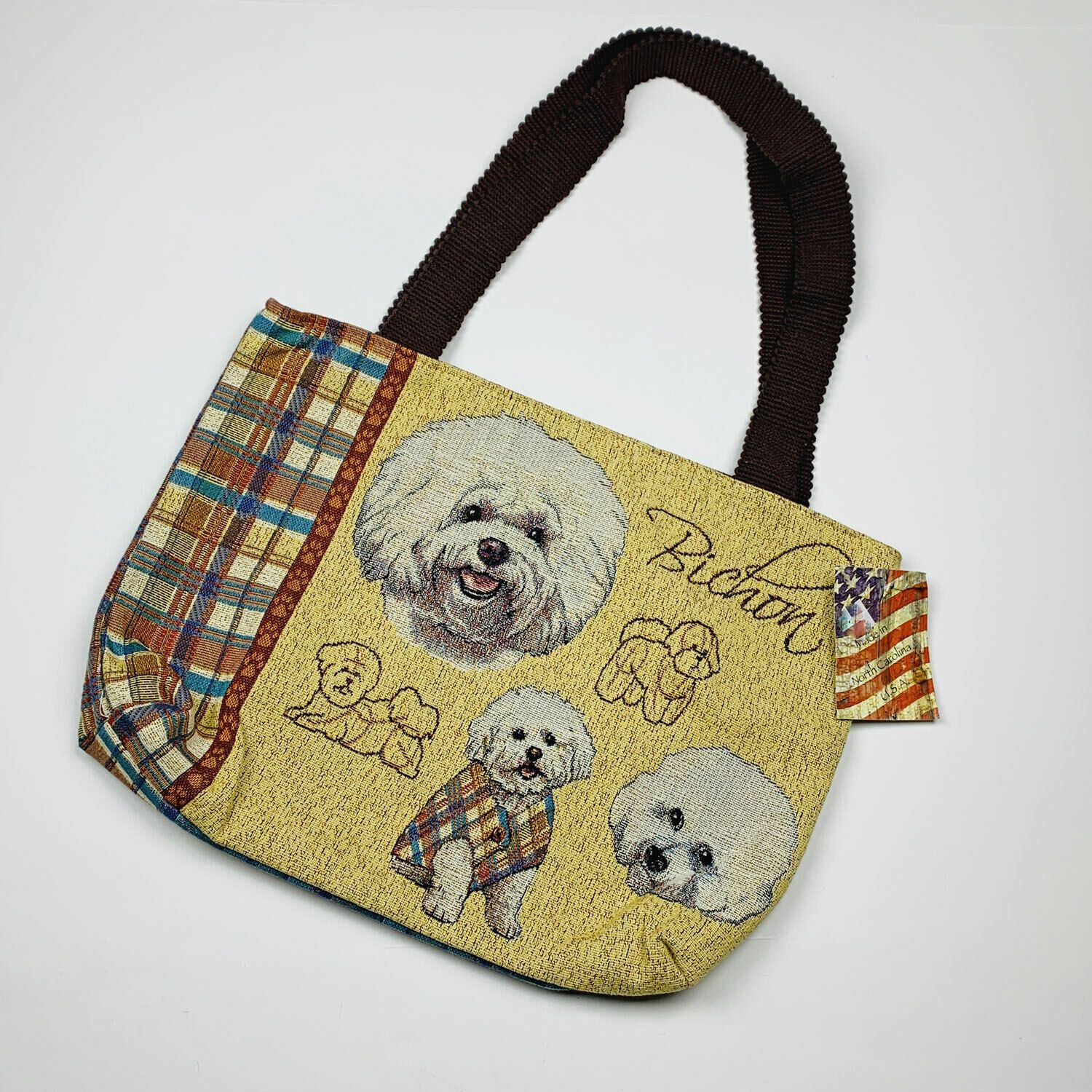 Bichon Frisé Raining Dogs Tapestry Tote Bag