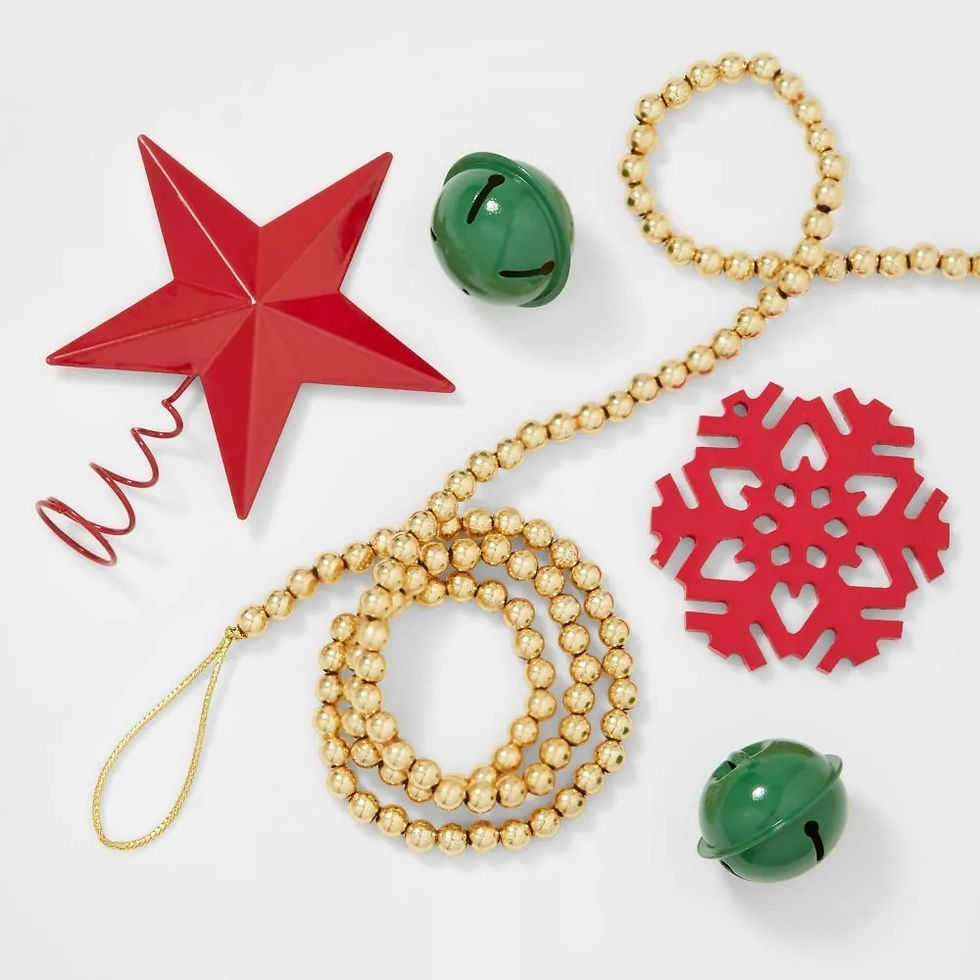 10ct Christmas Tree Ornament Set Red/Green/Gold - Wondershop