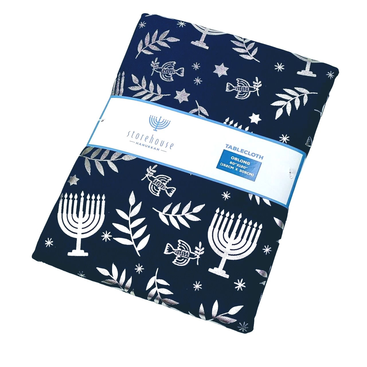 Storehouse Hanukkah Jewish Celebration Menorah 60"x120" Oblong Tablecloth