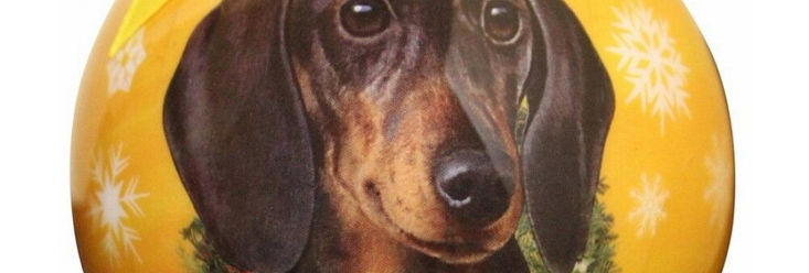 Black Dachshund Christmas Ball Ornament