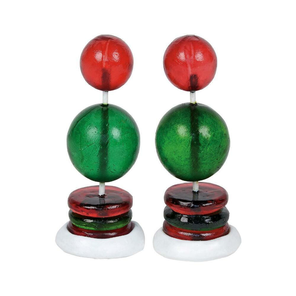 Department 56 Village Accessories Candy Corner Topiaries Set of 2 Retired