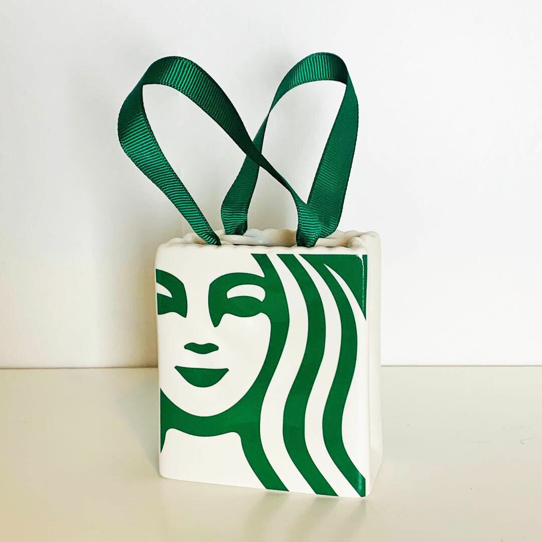 Starbucks 2019 Mermaid Logo Gift Bag Ceramic Holiday Christmas Ornament