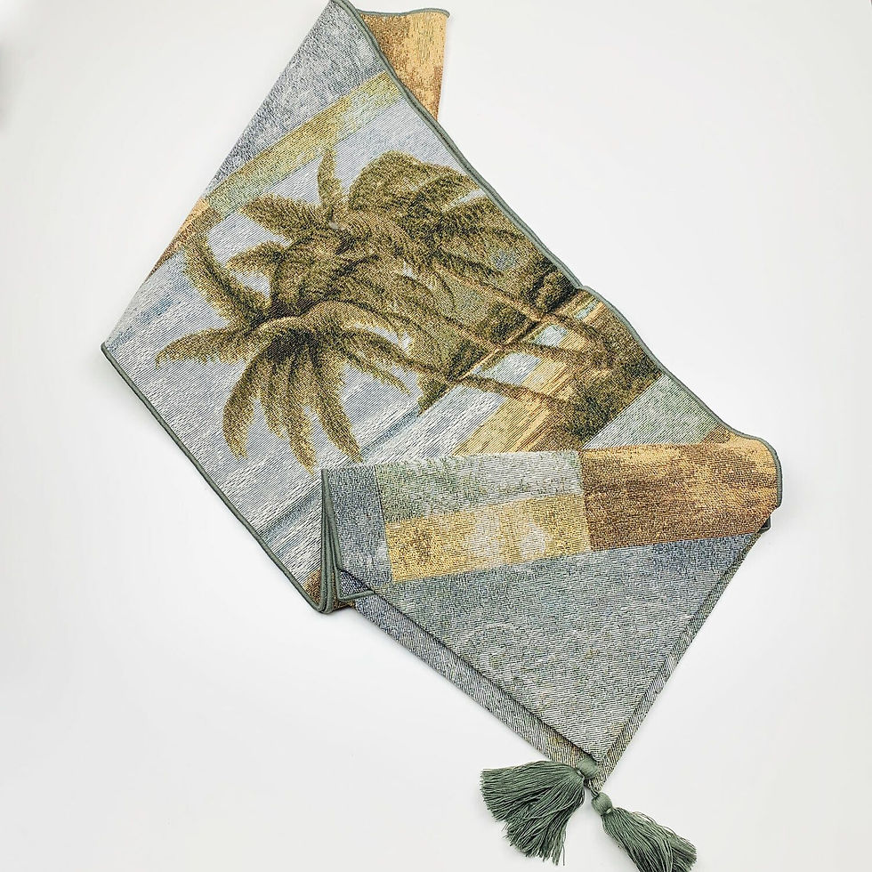 Philip Bai Island Tropical Ocean Island Palm Trees 72" Tapestry Table Runner