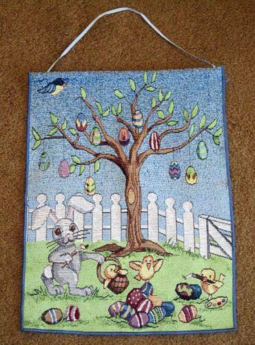 Easter Celebration ~ Easter Egg Hunt Tapestry Bannerette Wall Hanging w/Lights