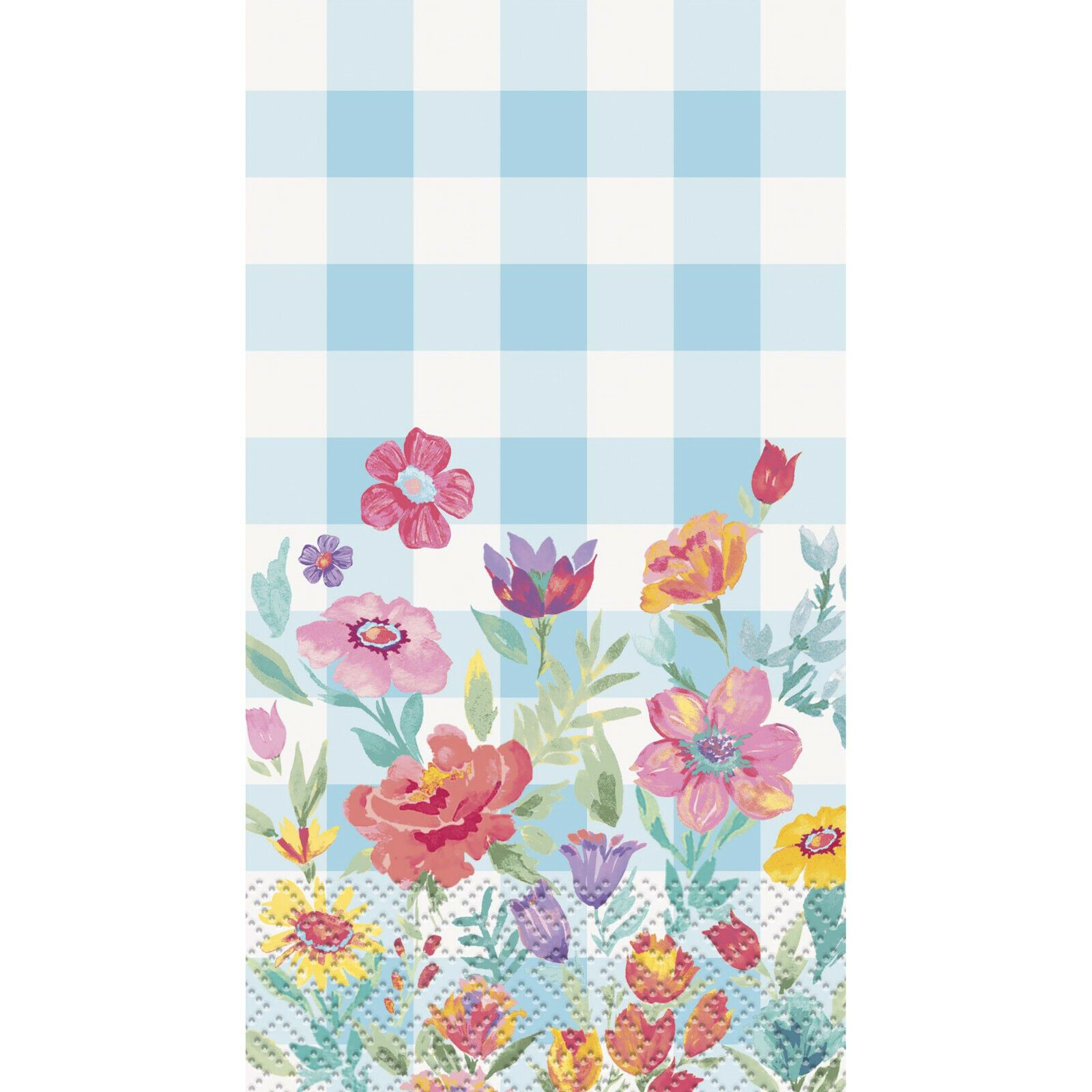 Pioneer Woman Easter Spring Flowers Blue Gingham 24 2 Ply Paper Guest Napkins