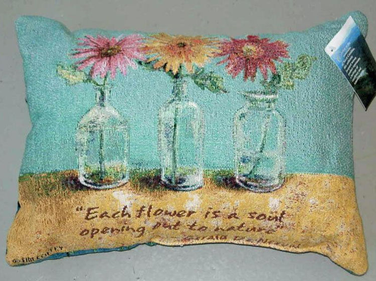 Cherished Treasures Daisies & Sunflowers Reversible Tapestry Pillow