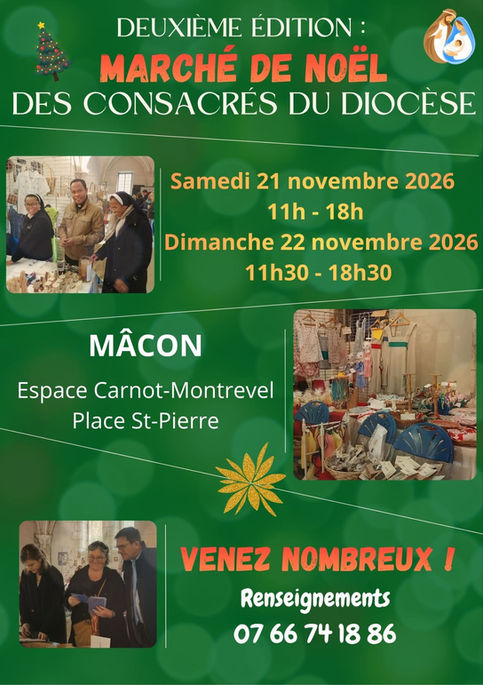 Marché de noël des consacré du diocèse à Mâcon