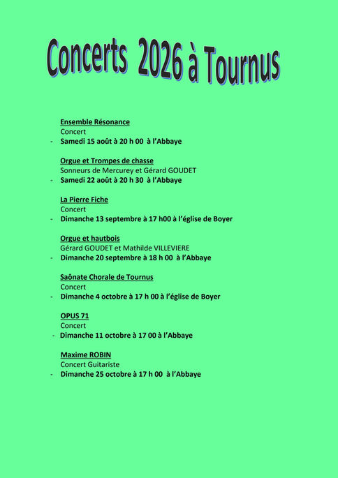 Concerts été paroisse