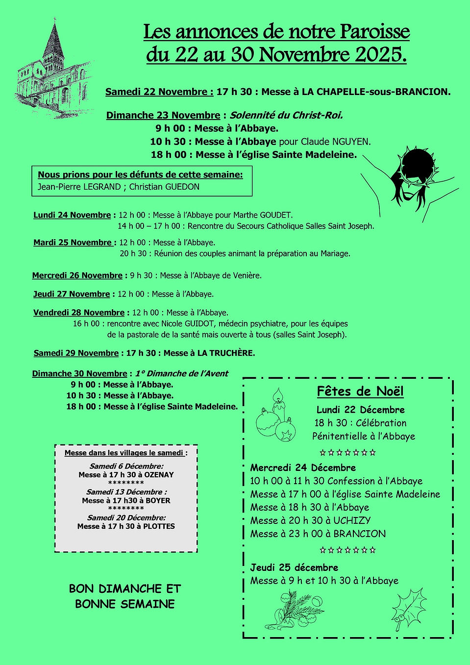 feuille paroissiale saint philibert tournus dimanche 25 novembre 2025
