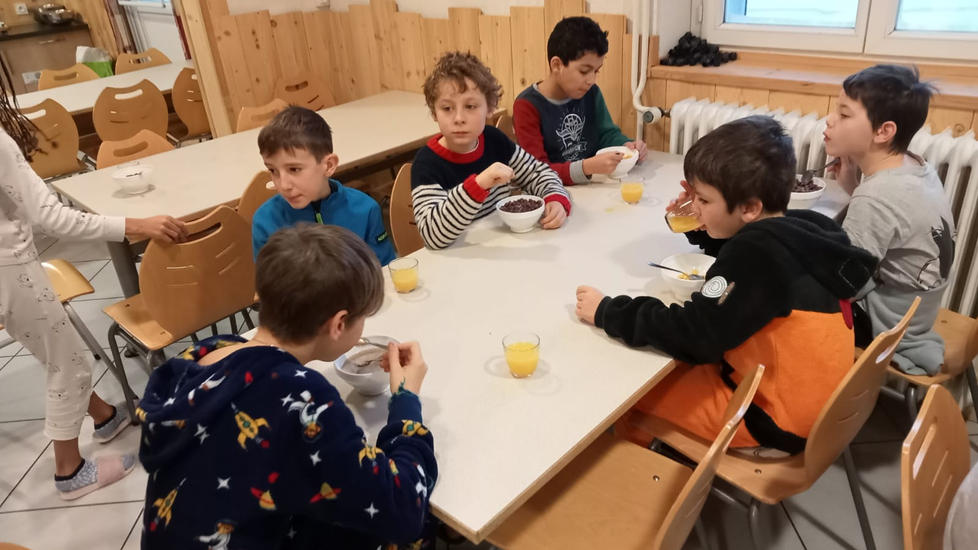 Premier petit déjeuner après une bonne nuit !