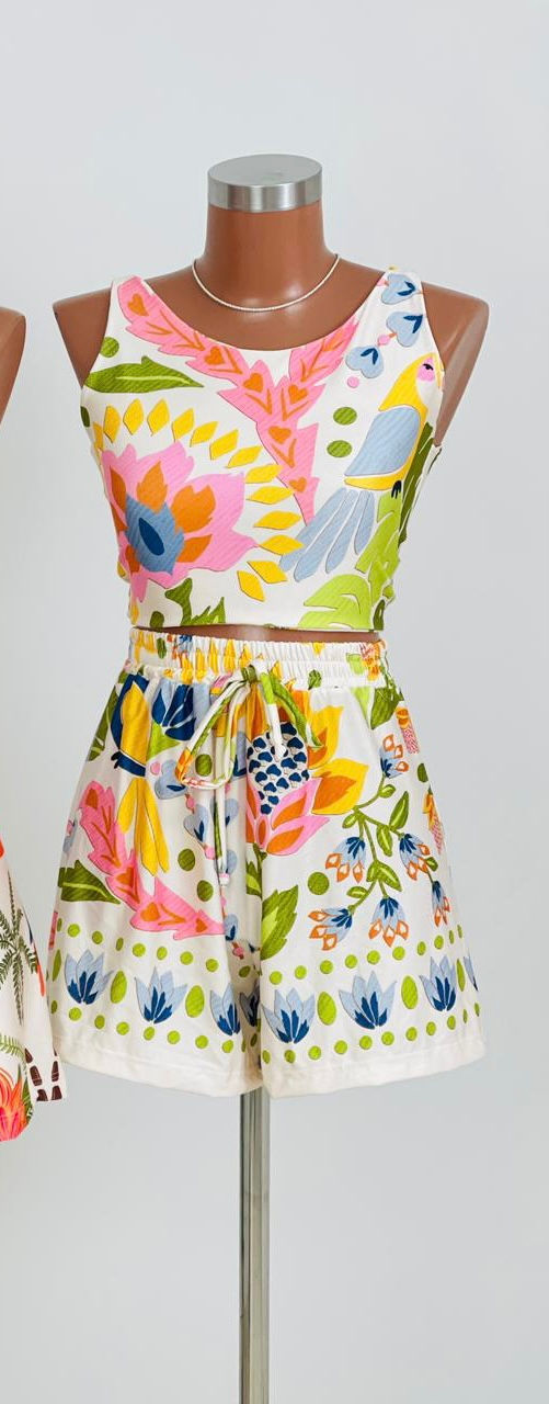 Miniatura: conjunto catarina cropped + shortinho