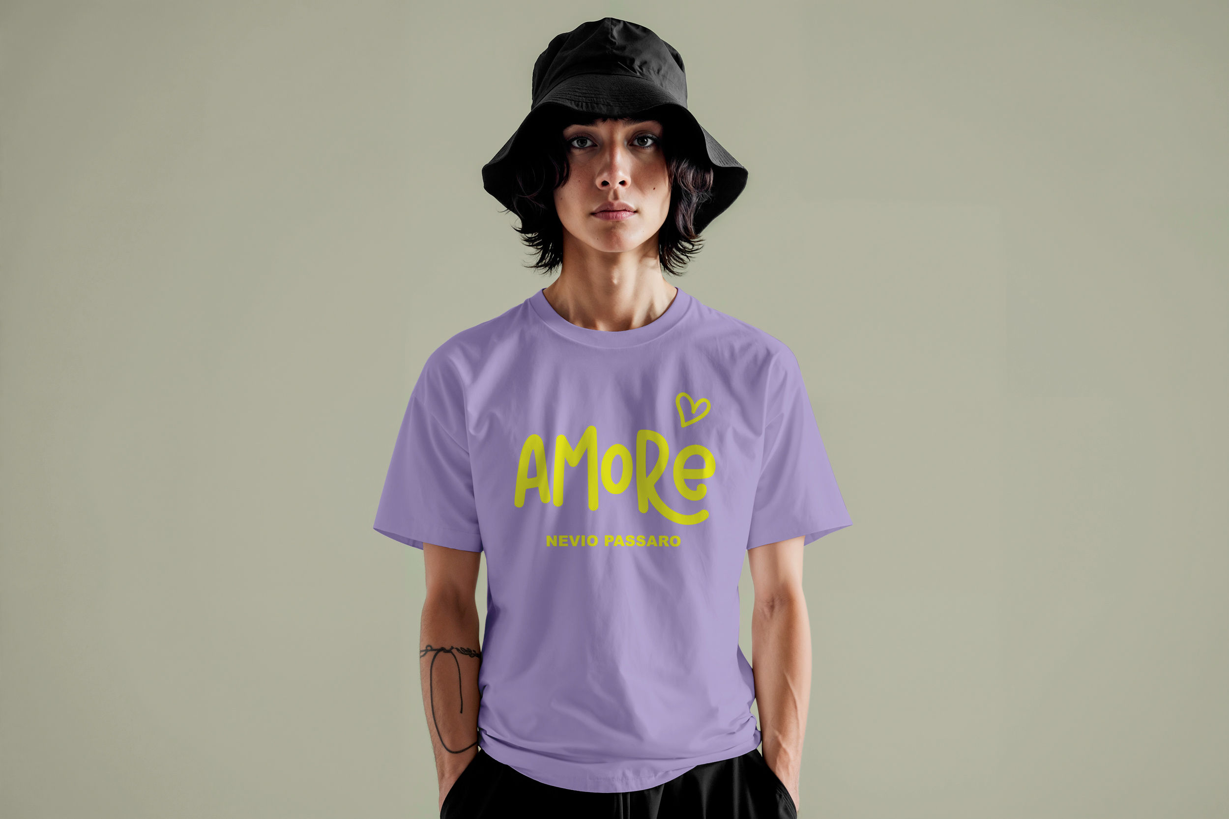 T-Shirt "Amore" (Kinder und Erwachsene) - Lila