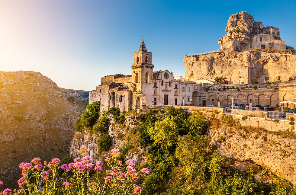 Scenic view of the Sassi district in Matera