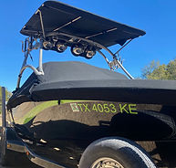 Ski boat after complete detailing