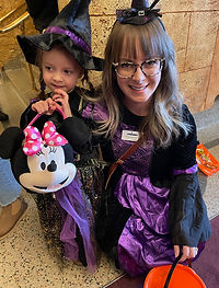 Family dressed up for the Halloween concert