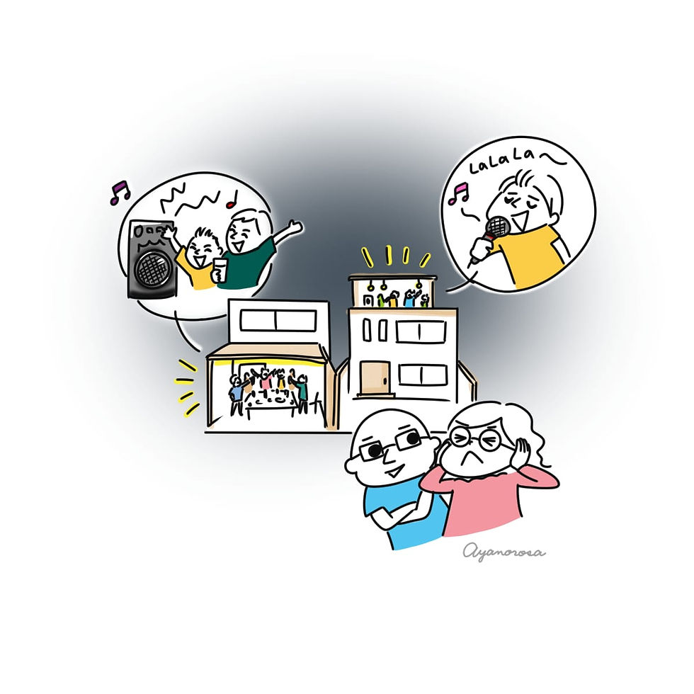 パーティーの騒音で眠れないよーー