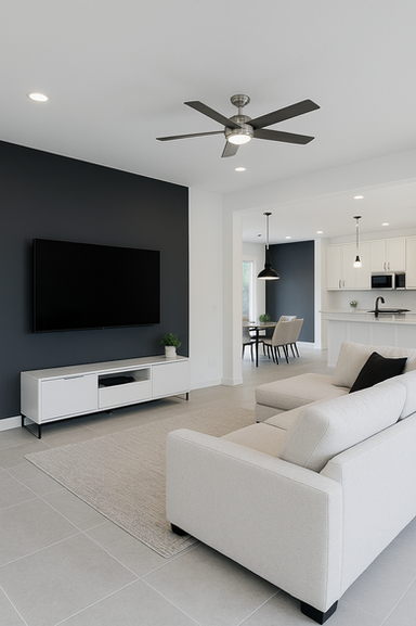 interior painting Broward living room smooth wall finish