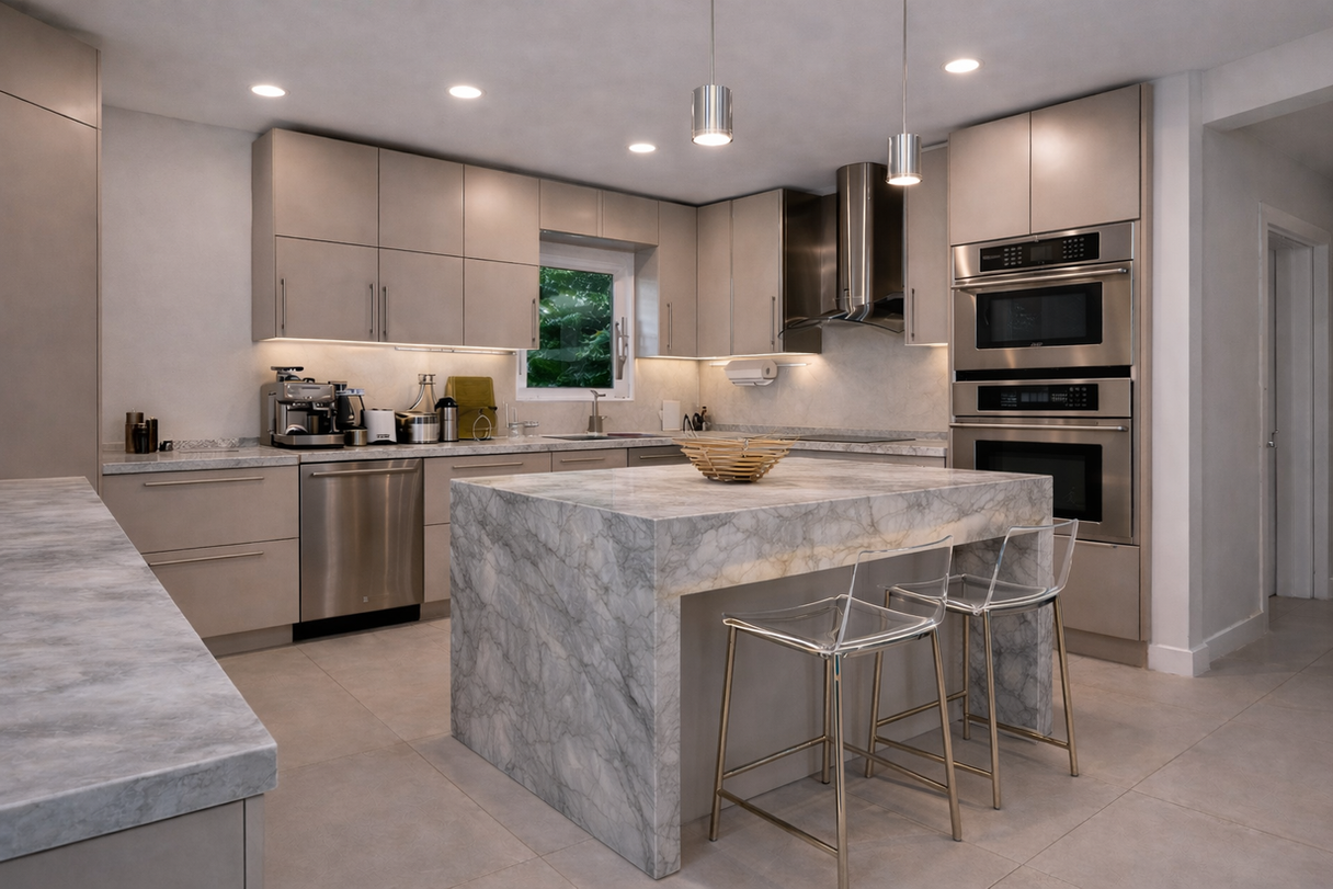 kitchen painting Miami cabinets walls smooth finish