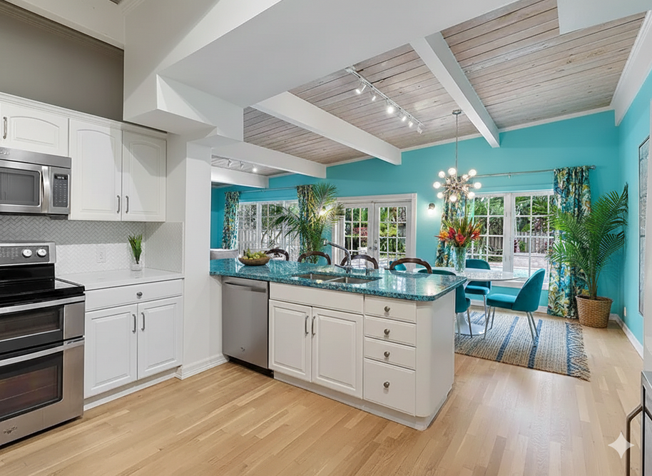 kitchen painting Miami bright interior smooth finish