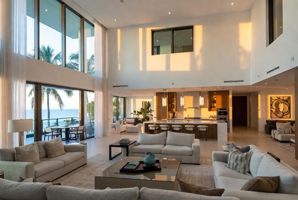 interior painting Miami living room smooth wall finish